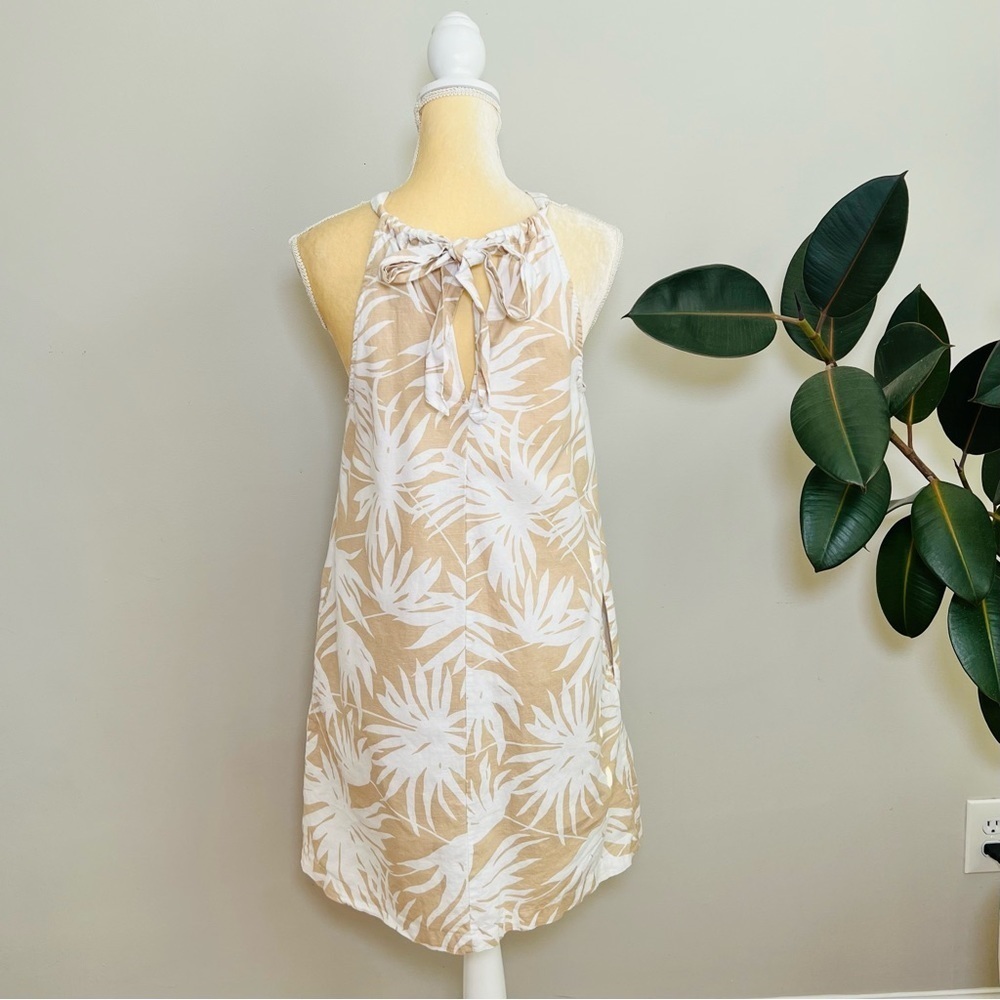 Gap Tie- Back Palm Print Halter Linen Dress - Picture 4 of 9